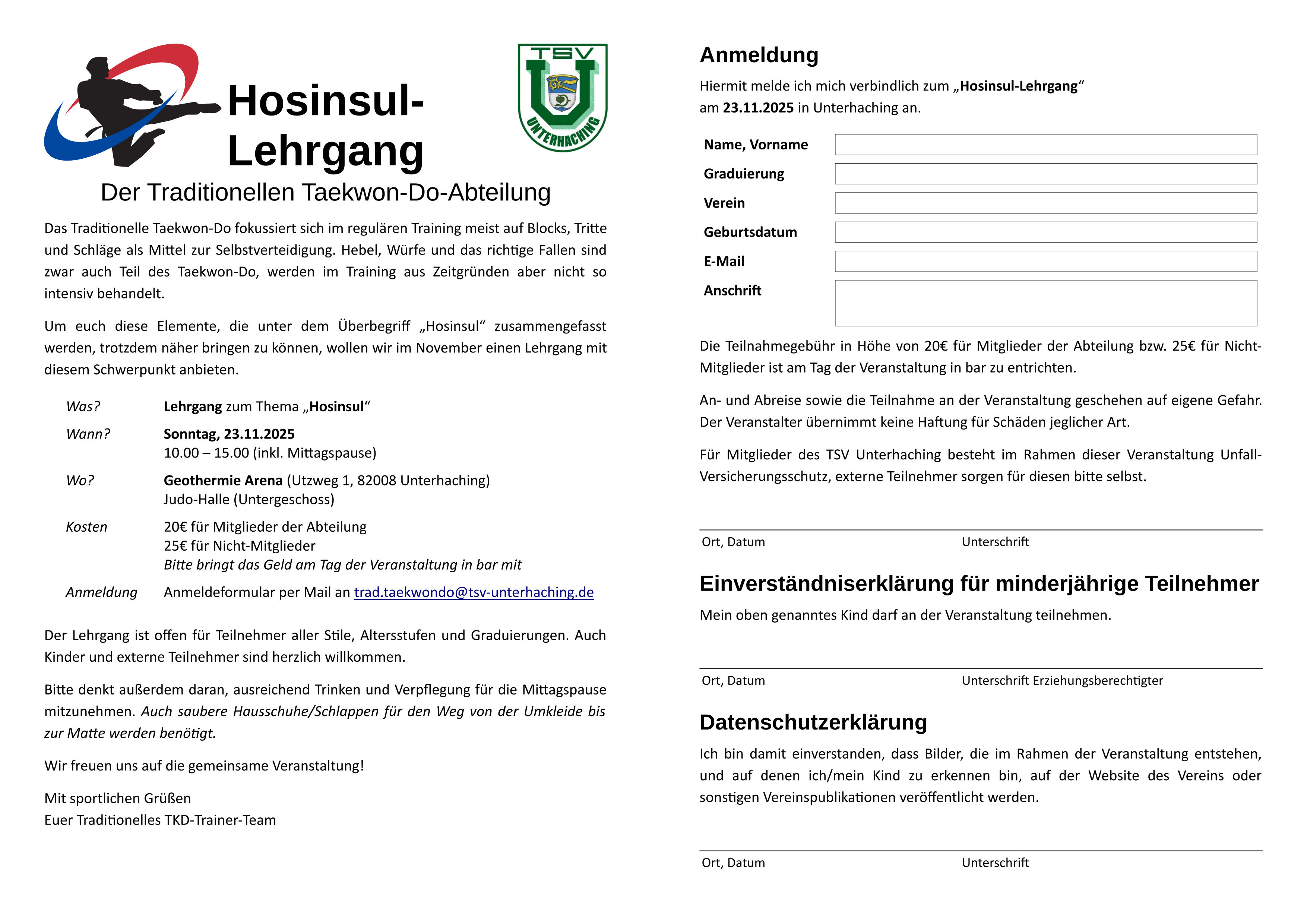 Hosinsul Lehrgang 2025