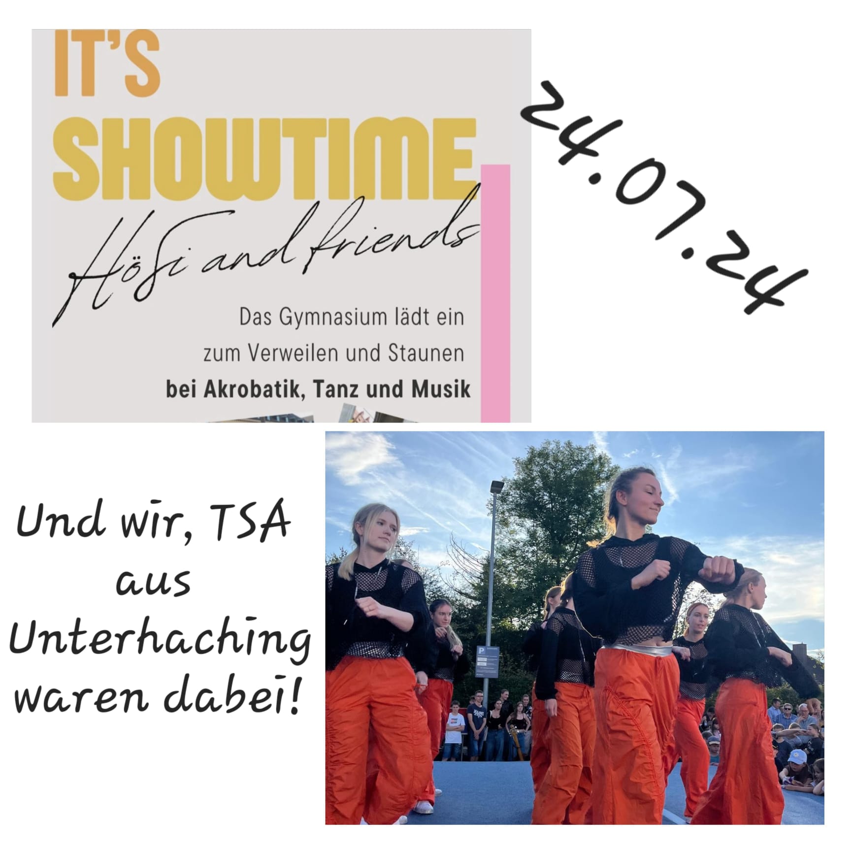 Tanzen: 24.07.:  TSA beim Sommerfest des Gymnasium Höhenkirchen-Siegertsbrunn
