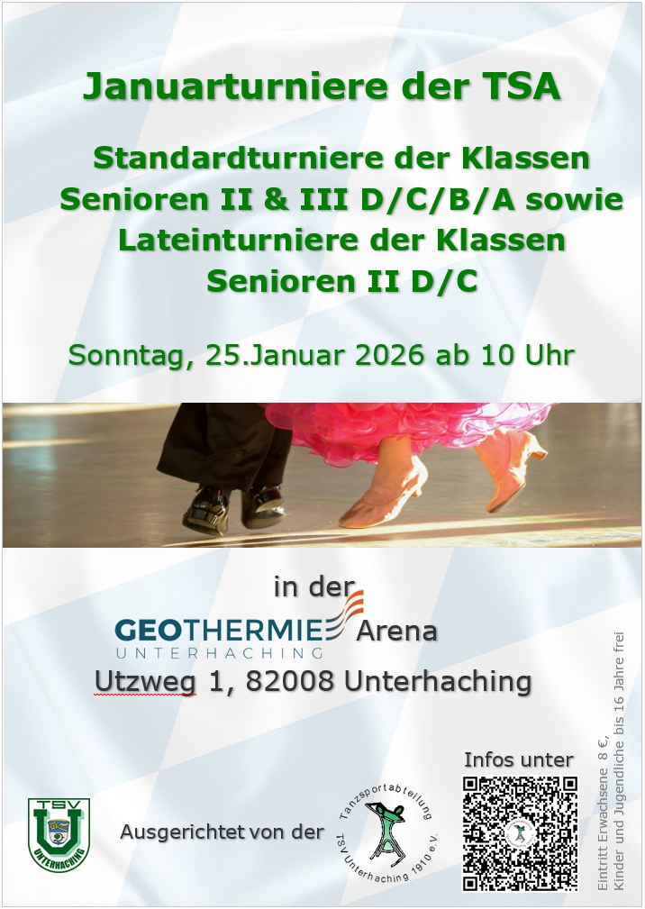 Tanzen: Januarturniere der TSA am 25. Januar 2026