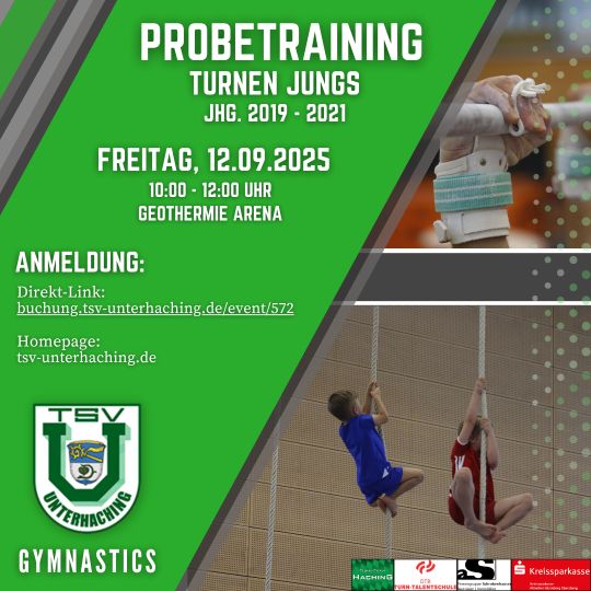Turn-Team: Probetraining der Jungs Alter 4-6 Jahre
